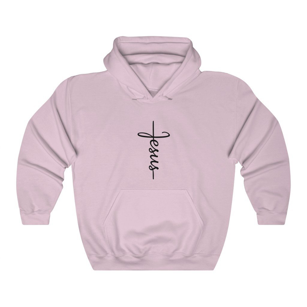 Jesus Cross Hoodie Hoodie Printify Light Pink S