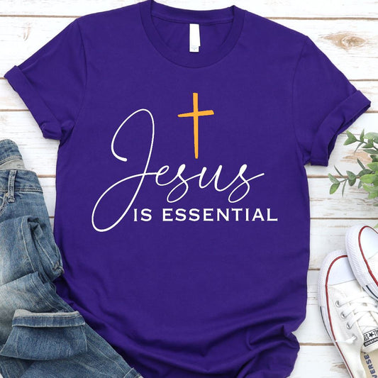 Jesus Is Essential Shirt T-shirt teelaunch Purple S