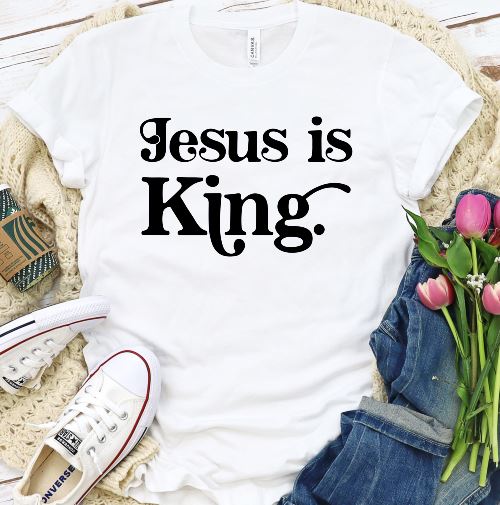 Jesus is King Basic Shirt T-shirt Lord is Light White S