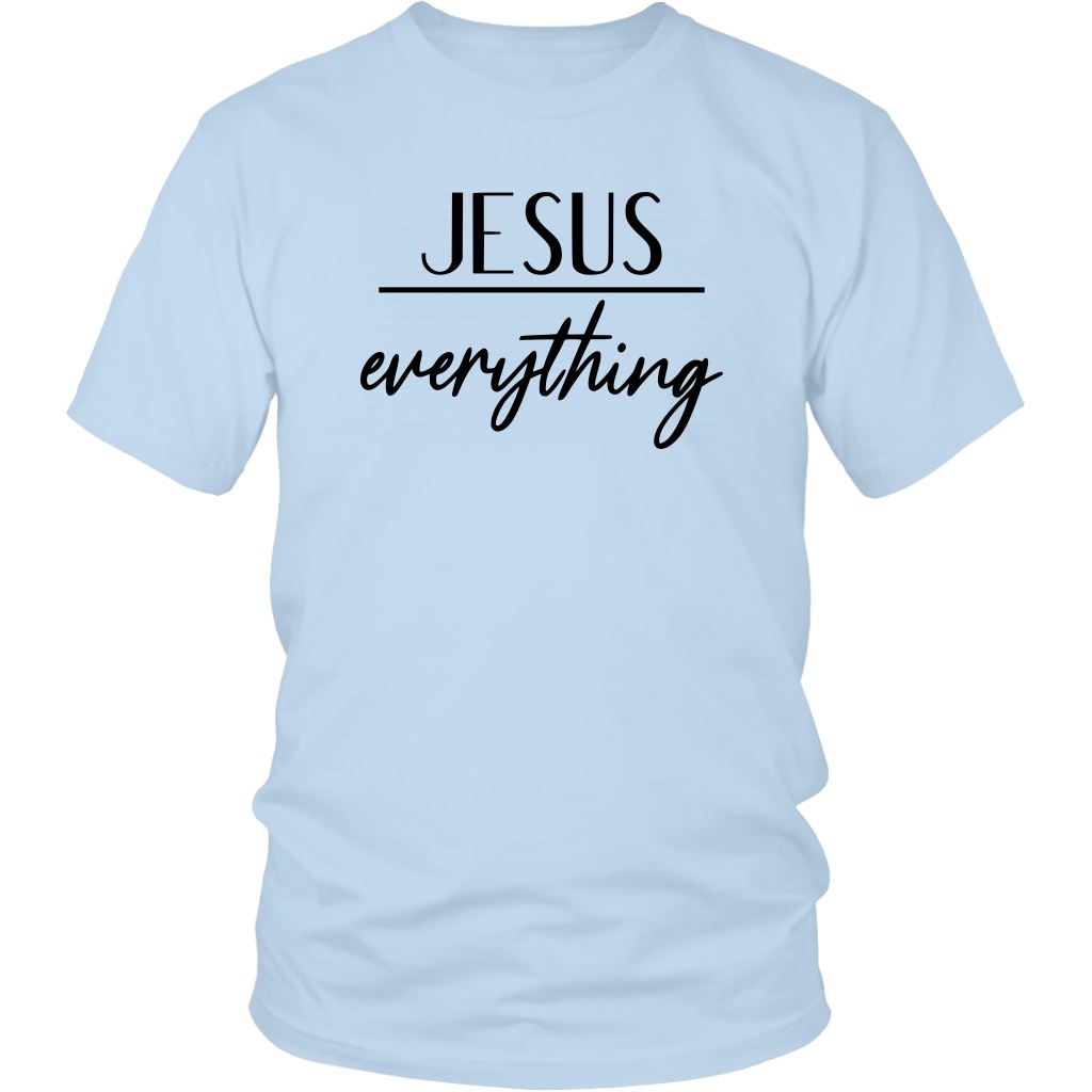 Jesus Over Everything Shirt T-shirt teelaunch Ice Blue S