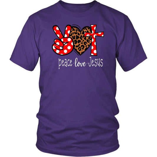 Peace Love Jesus Shirt T-shirt teelaunch Purple S
