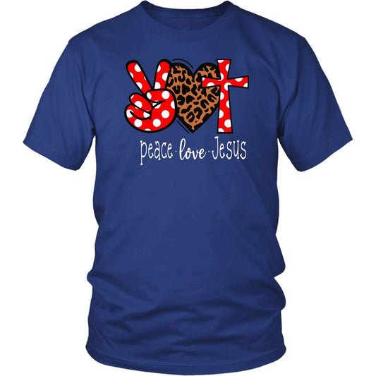 Peace Love Jesus Shirt T-shirt teelaunch Royal Blue S
