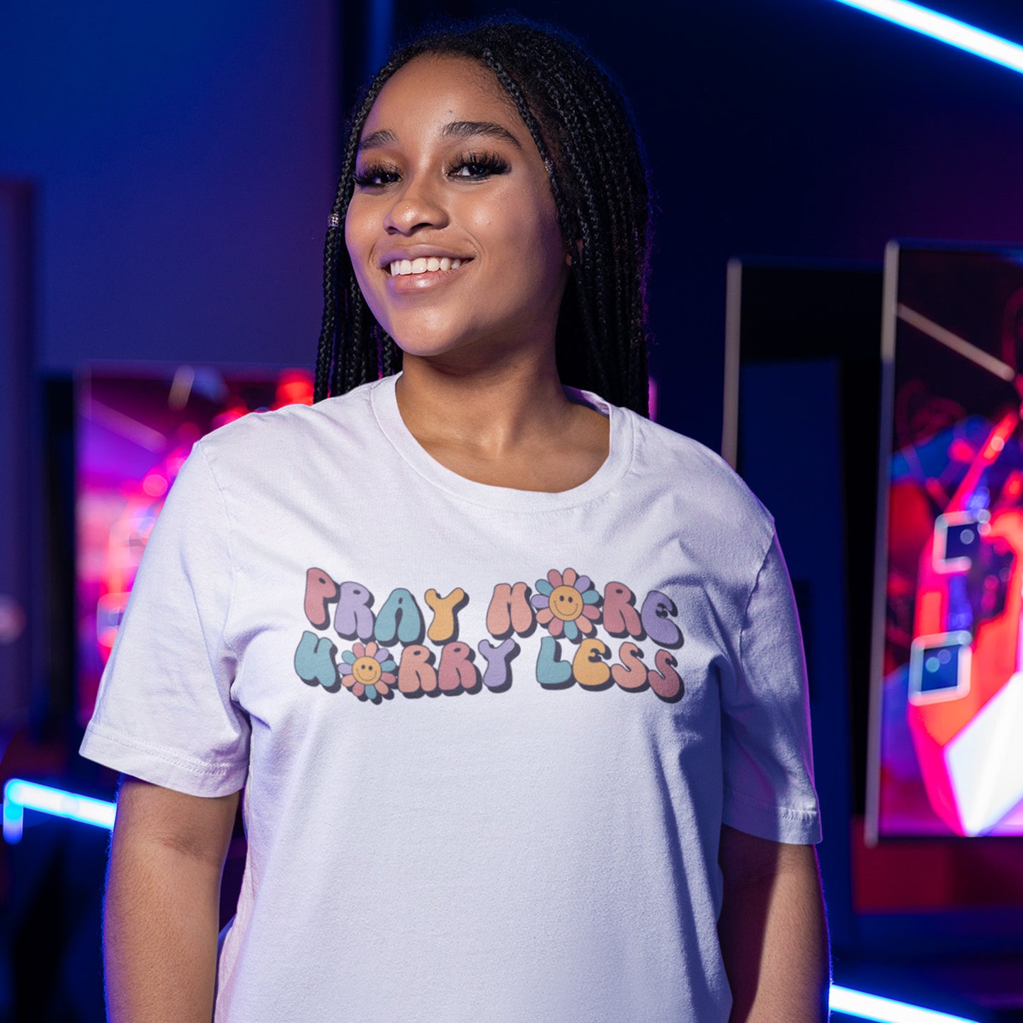 Pray More Worry Less Retro T-Shirt