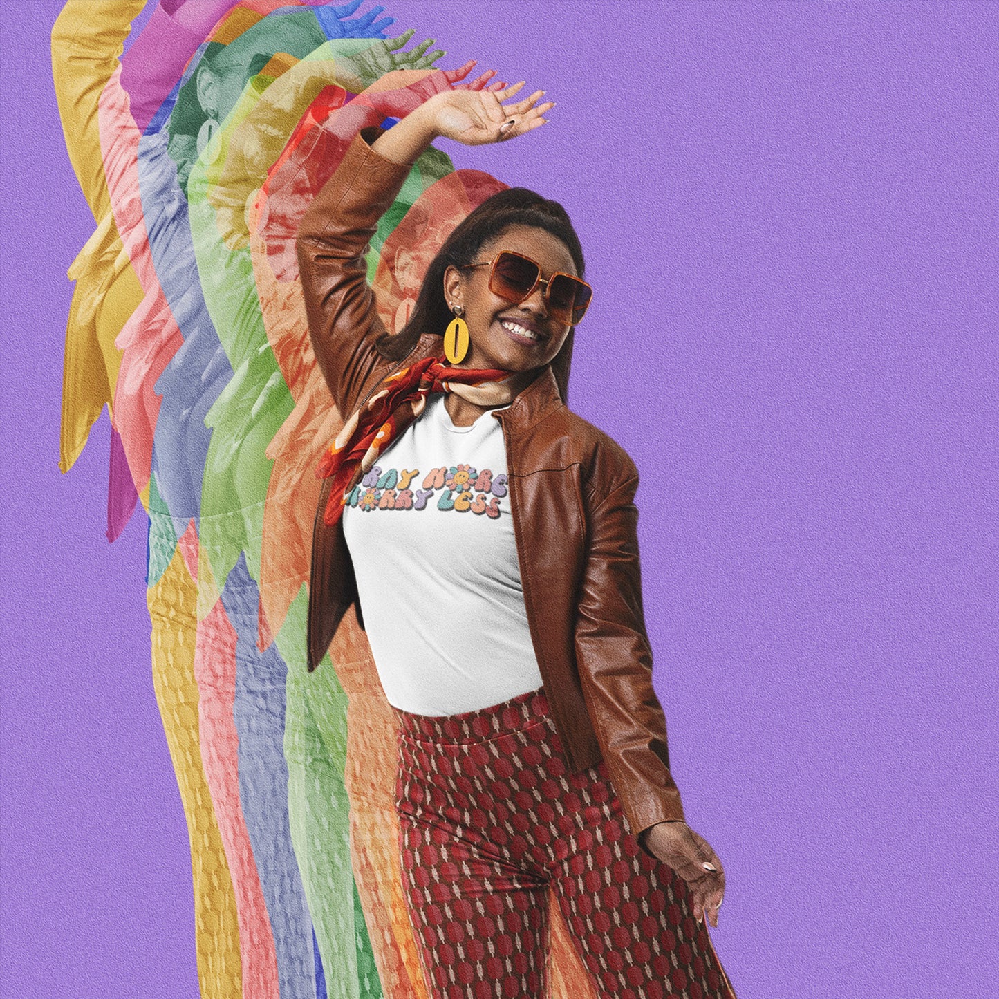 Pray More Worry Less Retro T-Shirt