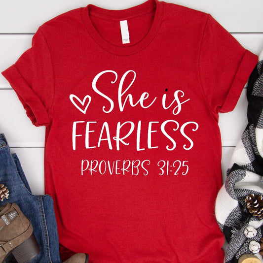 She is Fearless Shirt T-shirt teelaunch Red S