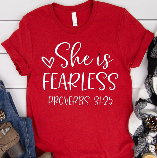 She is Fearless Shirt T-shirt teelaunch Red S 