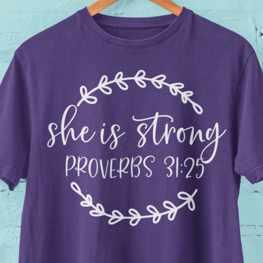 She is Strong Shirt T-shirt teelaunch Purple S 