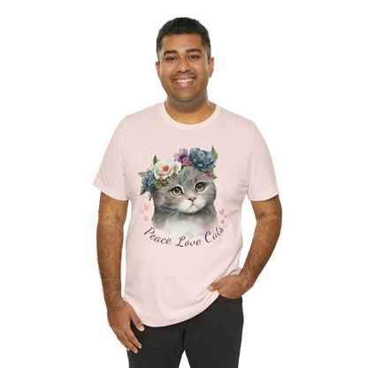 Peace Love Cats Flower Crown Shirt