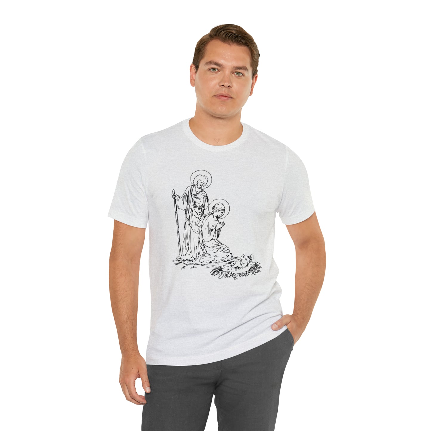 Baby Jesus, Mary, & Joseph Illustration Shirt