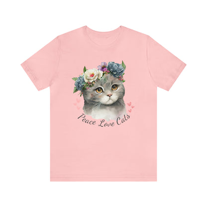 Peace Love Cats Flower Crown Shirt