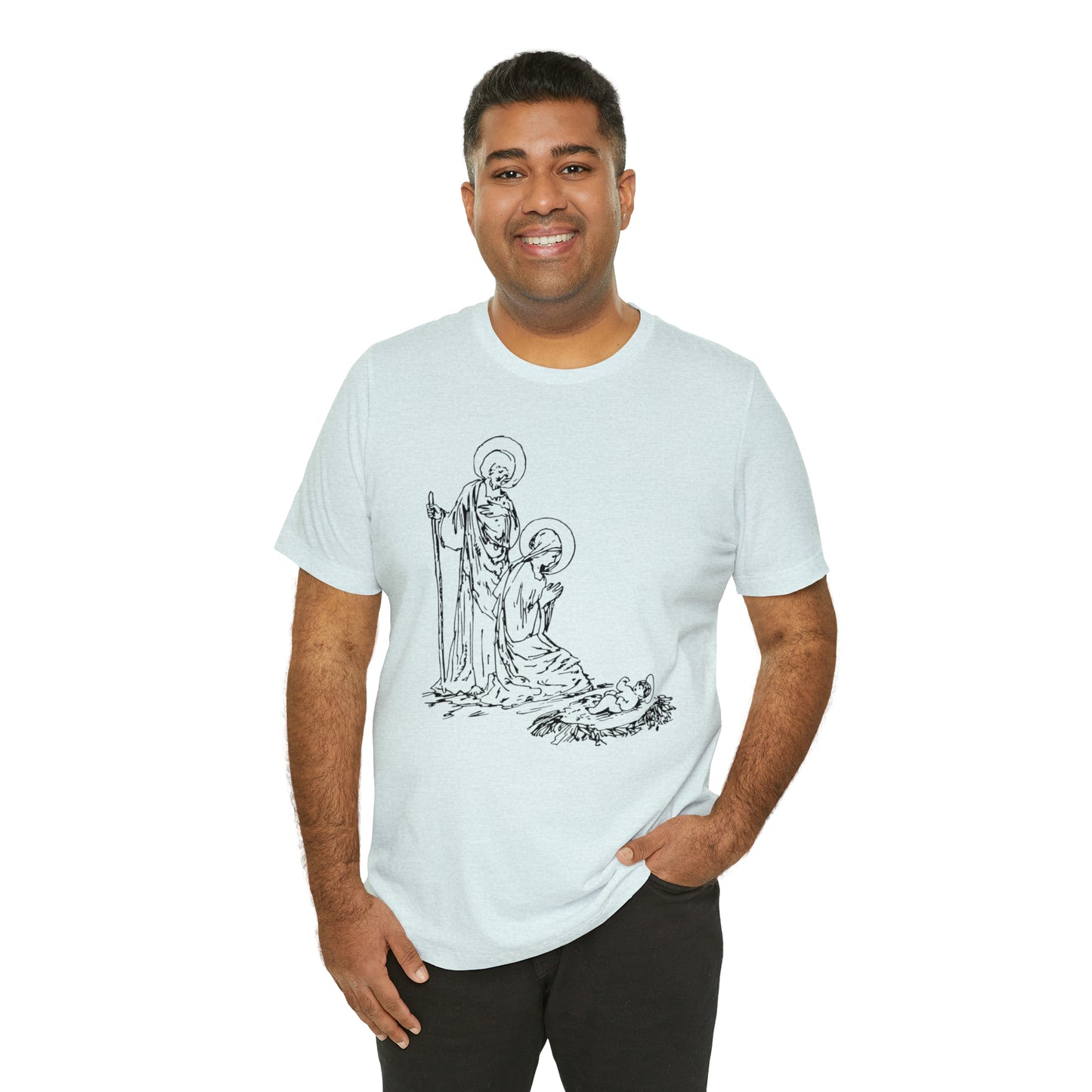 Baby Jesus, Mary, & Joseph Illustration Shirt