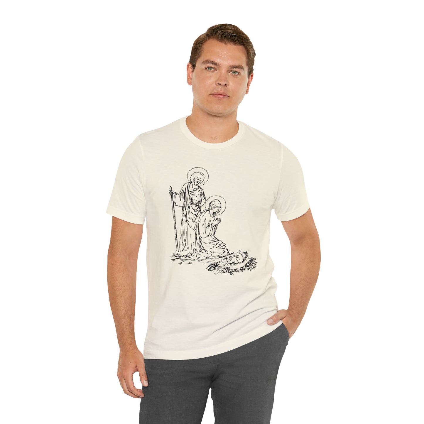 Baby Jesus, Mary, & Joseph Illustration Shirt