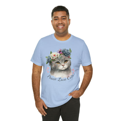 Peace Love Cats Flower Crown Shirt