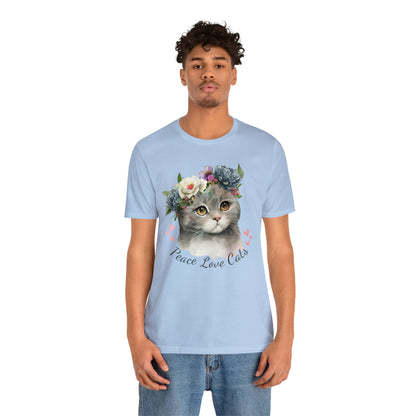 Peace Love Cats Flower Crown Shirt