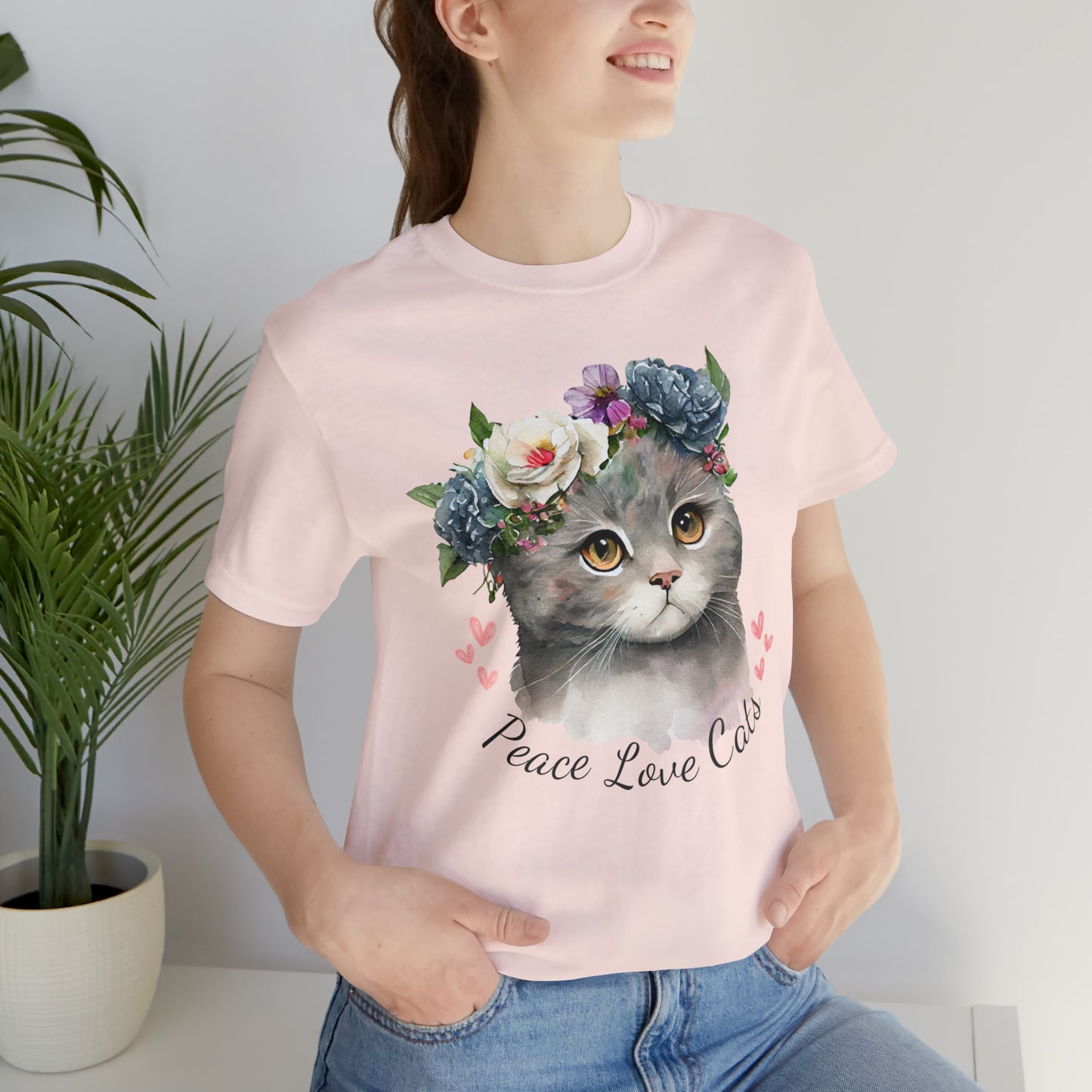 Peace Love Cats Flower Crown Shirt