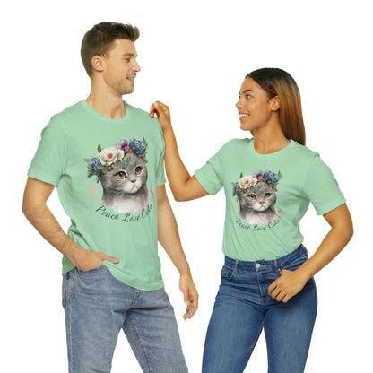 Peace Love Cats Flower Crown Shirt