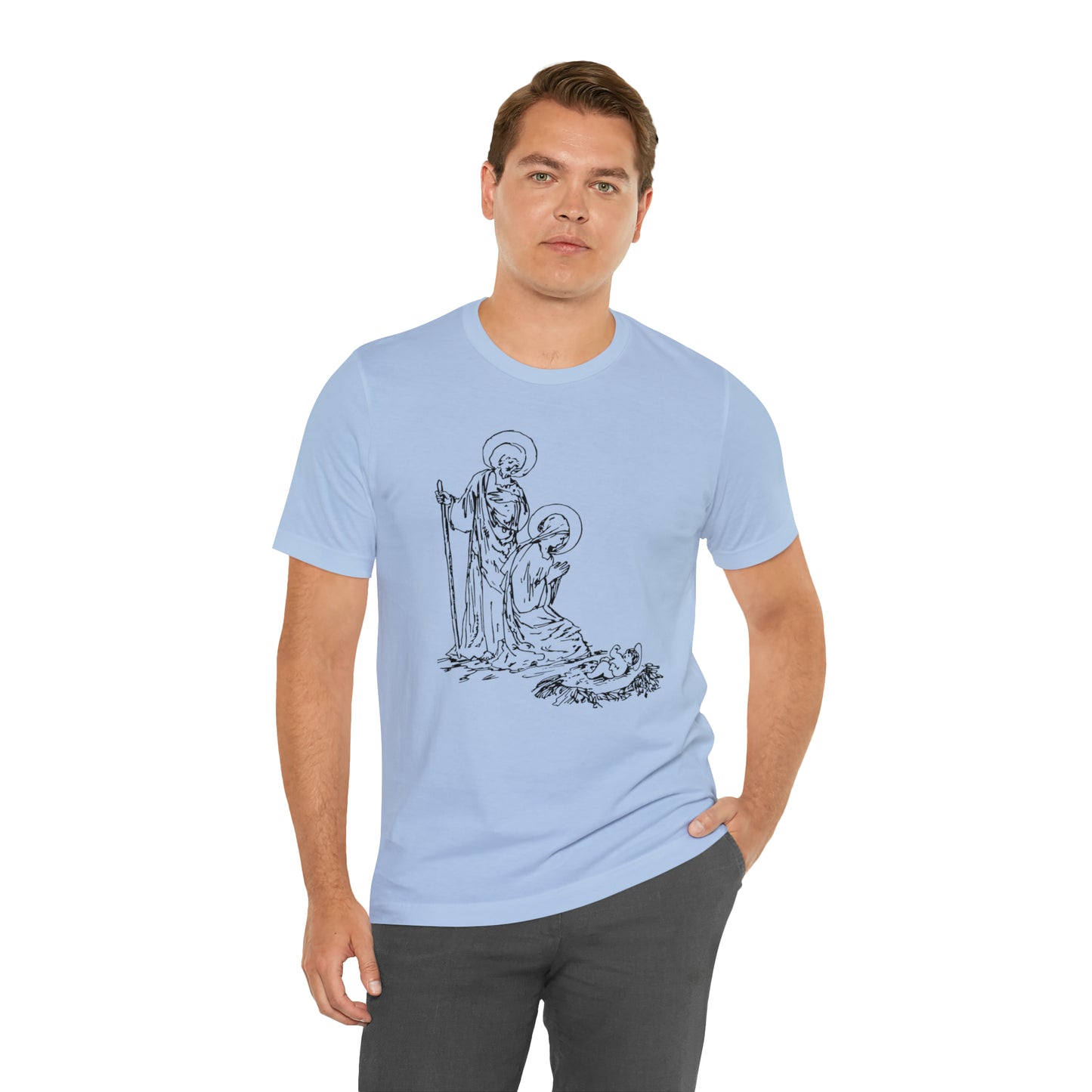 Baby Jesus, Mary, & Joseph Illustration Shirt