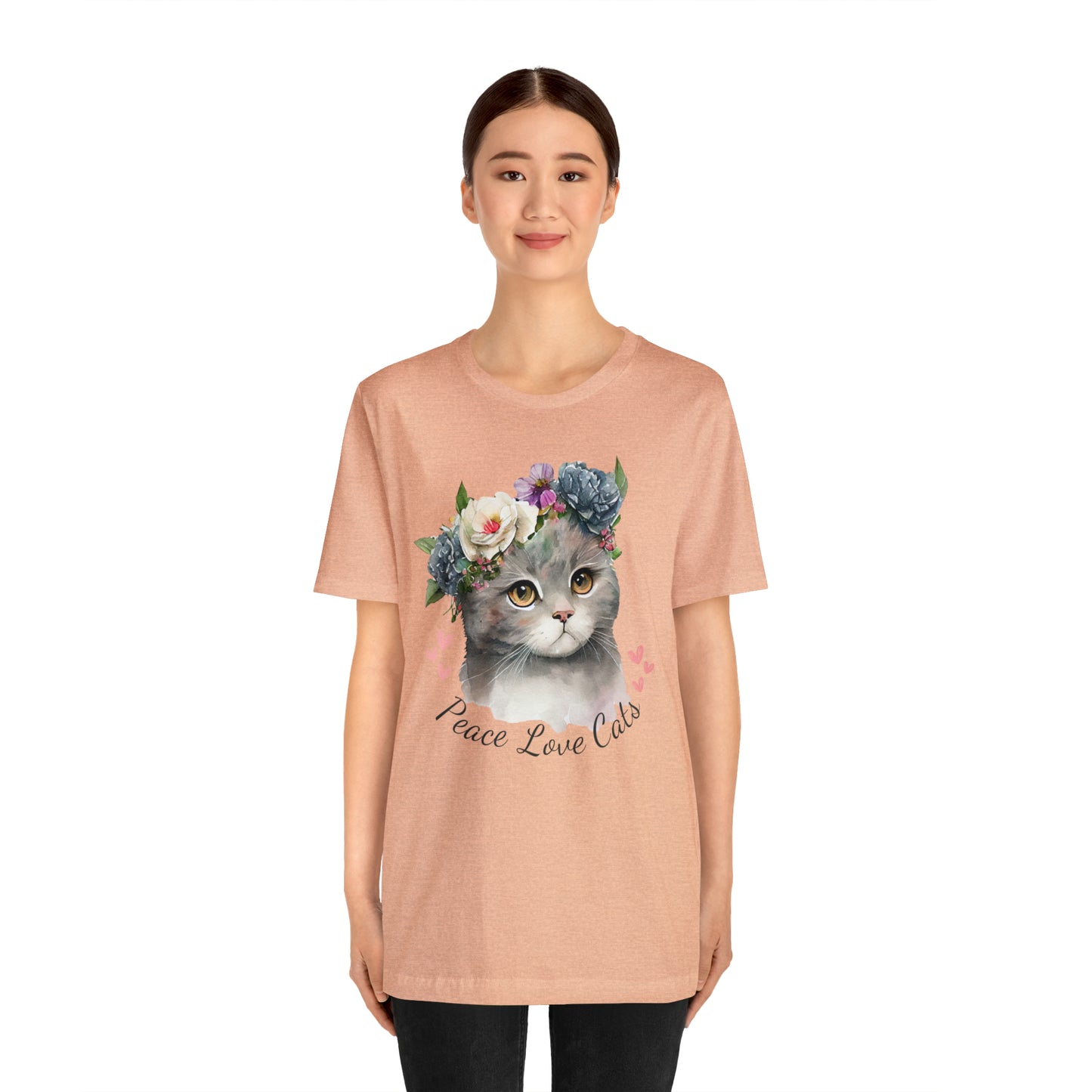 Peace Love Cats Flower Crown Shirt