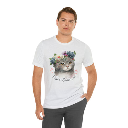 Peace Love Cats Flower Crown Shirt