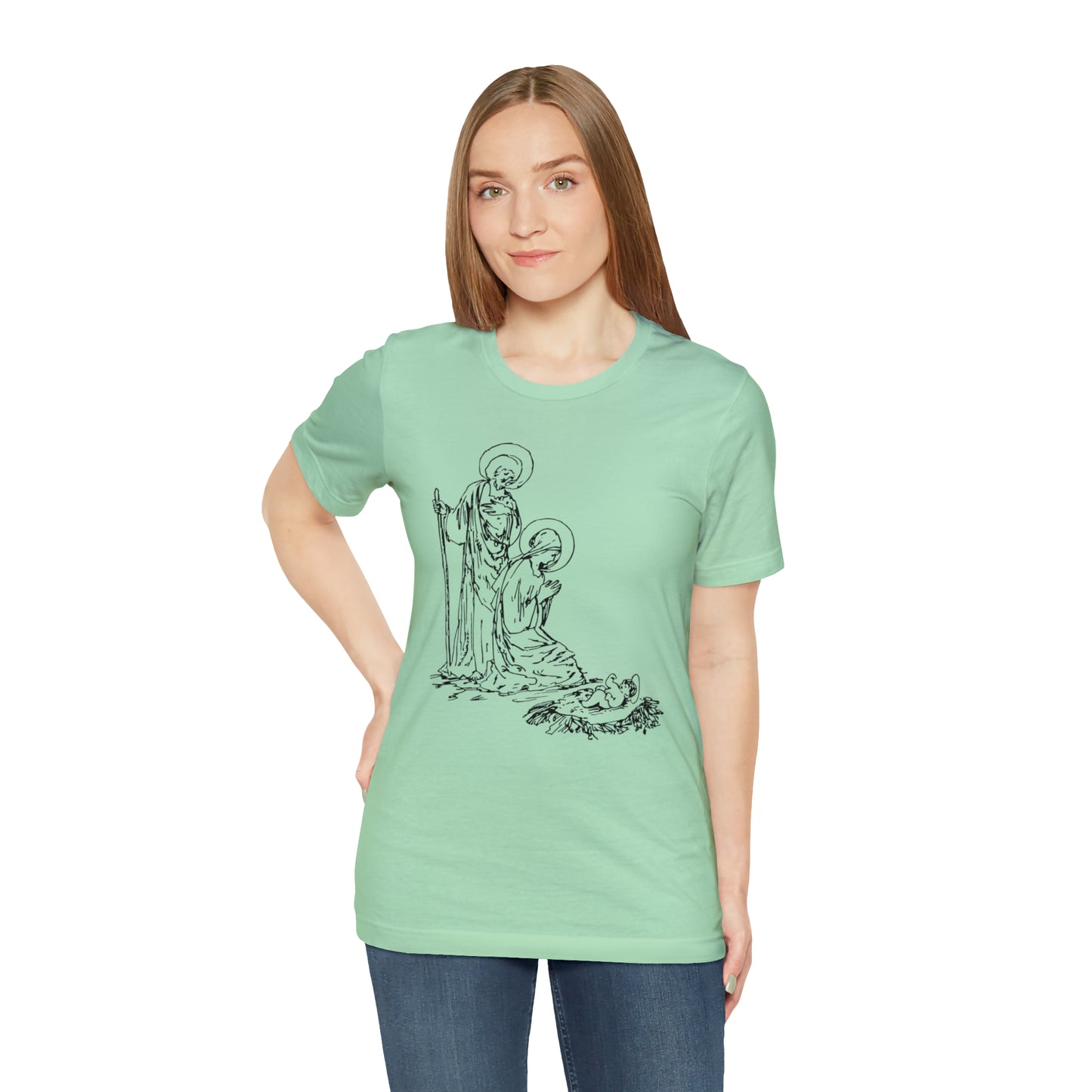 Baby Jesus, Mary, & Joseph Illustration Shirt