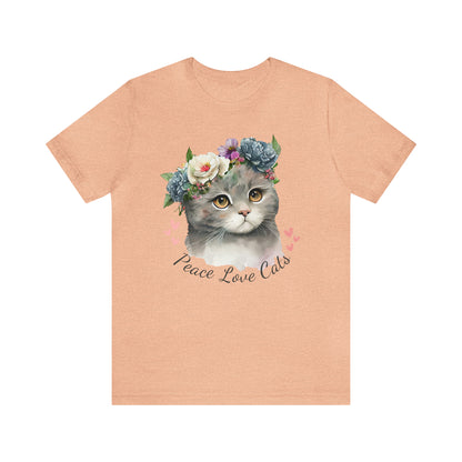 Peace Love Cats Flower Crown Shirt