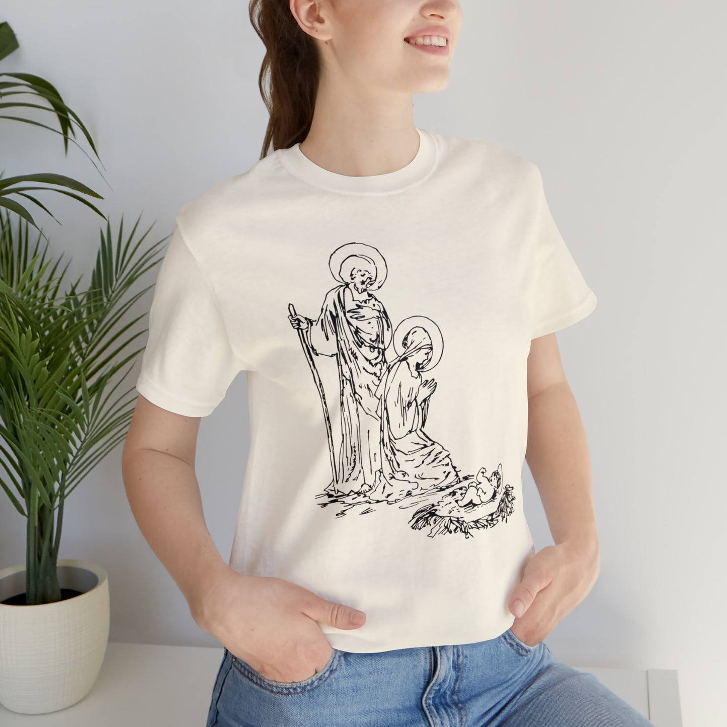 Baby Jesus, Mary, & Joseph Illustration Shirt