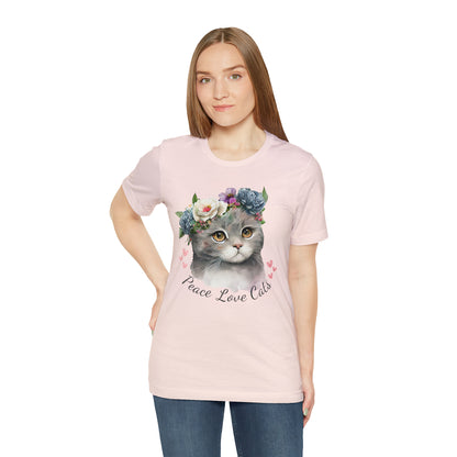 Peace Love Cats Flower Crown Shirt