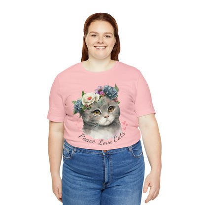 Peace Love Cats Flower Crown Shirt