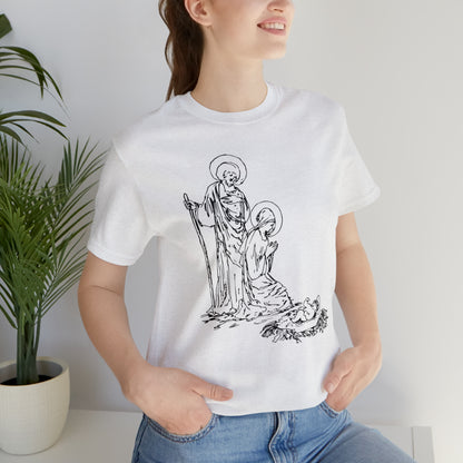 Baby Jesus, Mary, & Joseph Illustration Shirt