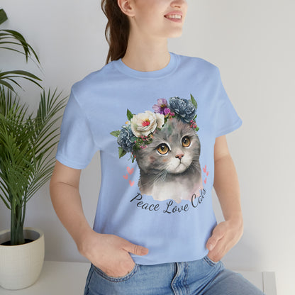 Peace Love Cats Flower Crown Shirt