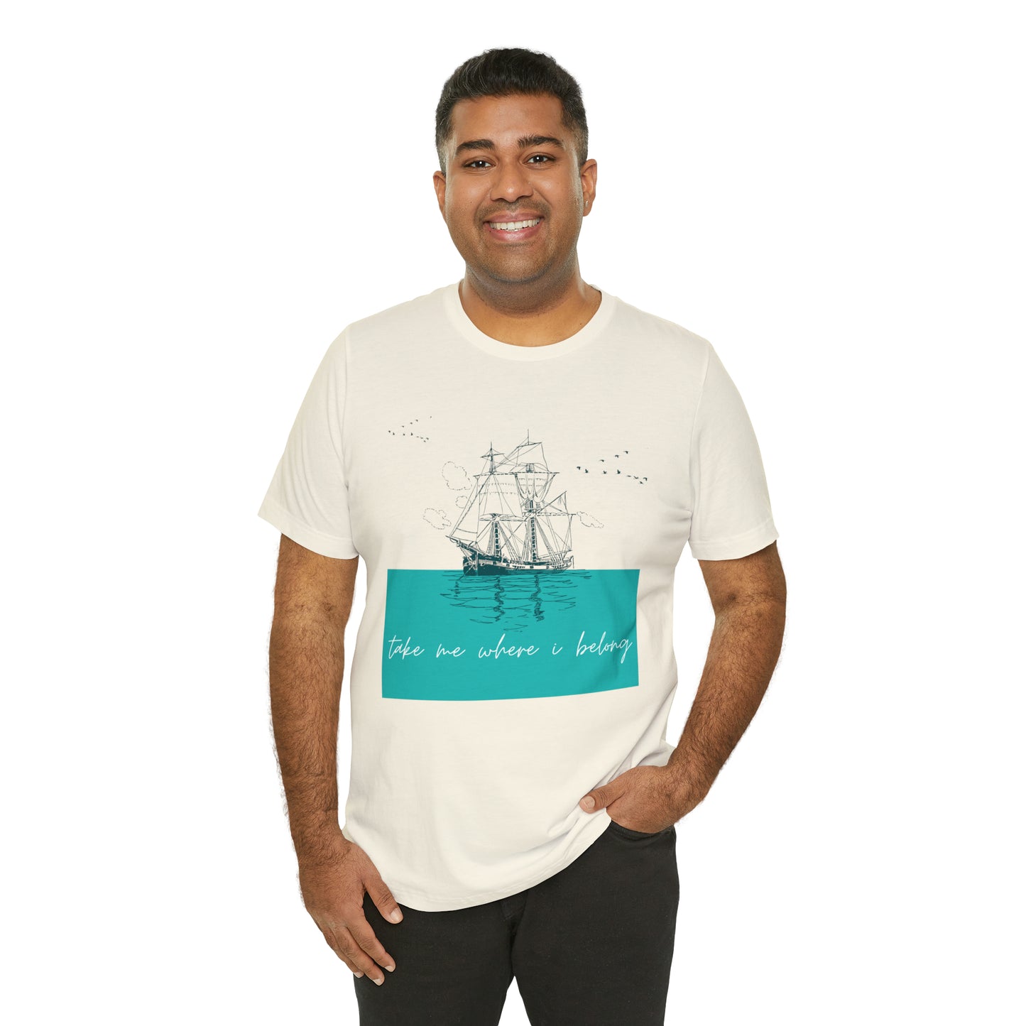 Take Me Where I Belong Cursive Ship Shirt