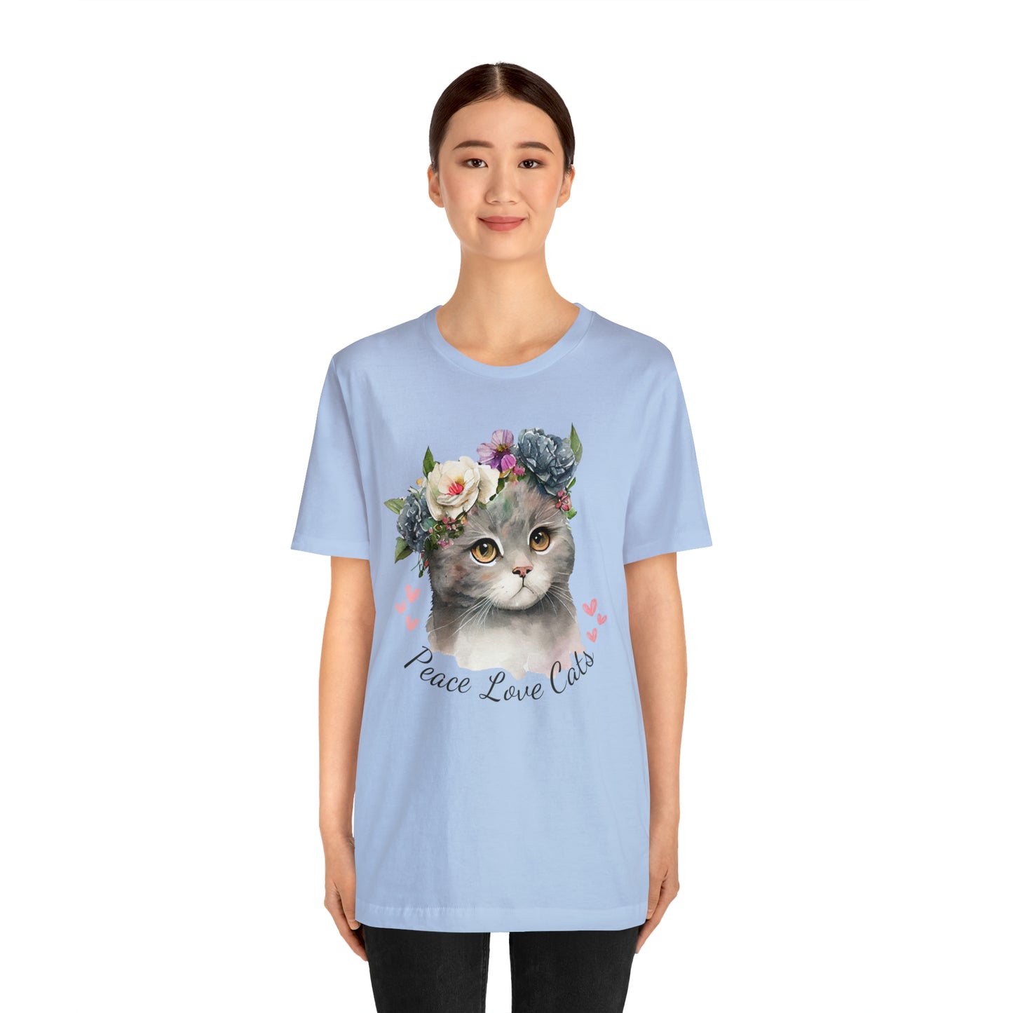 Peace Love Cats Flower Crown Shirt