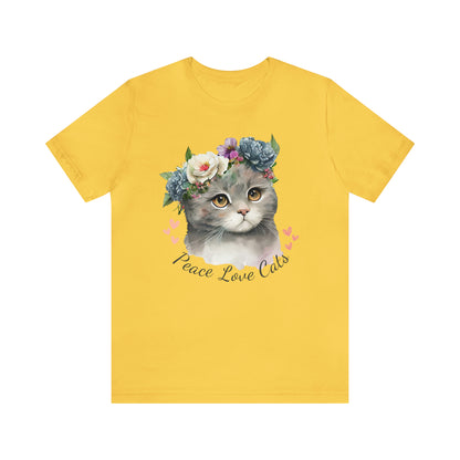 Peace Love Cats Flower Crown Shirt