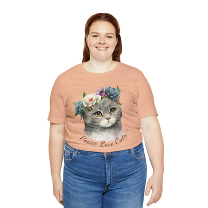 Peace Love Cats Flower Crown Shirt