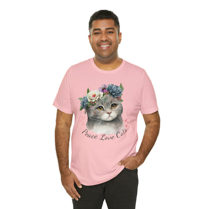 Peace Love Cats Flower Crown Shirt