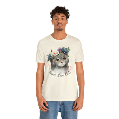 Peace Love Cats Flower Crown Shirt