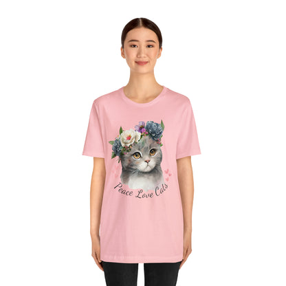 Peace Love Cats Flower Crown Shirt