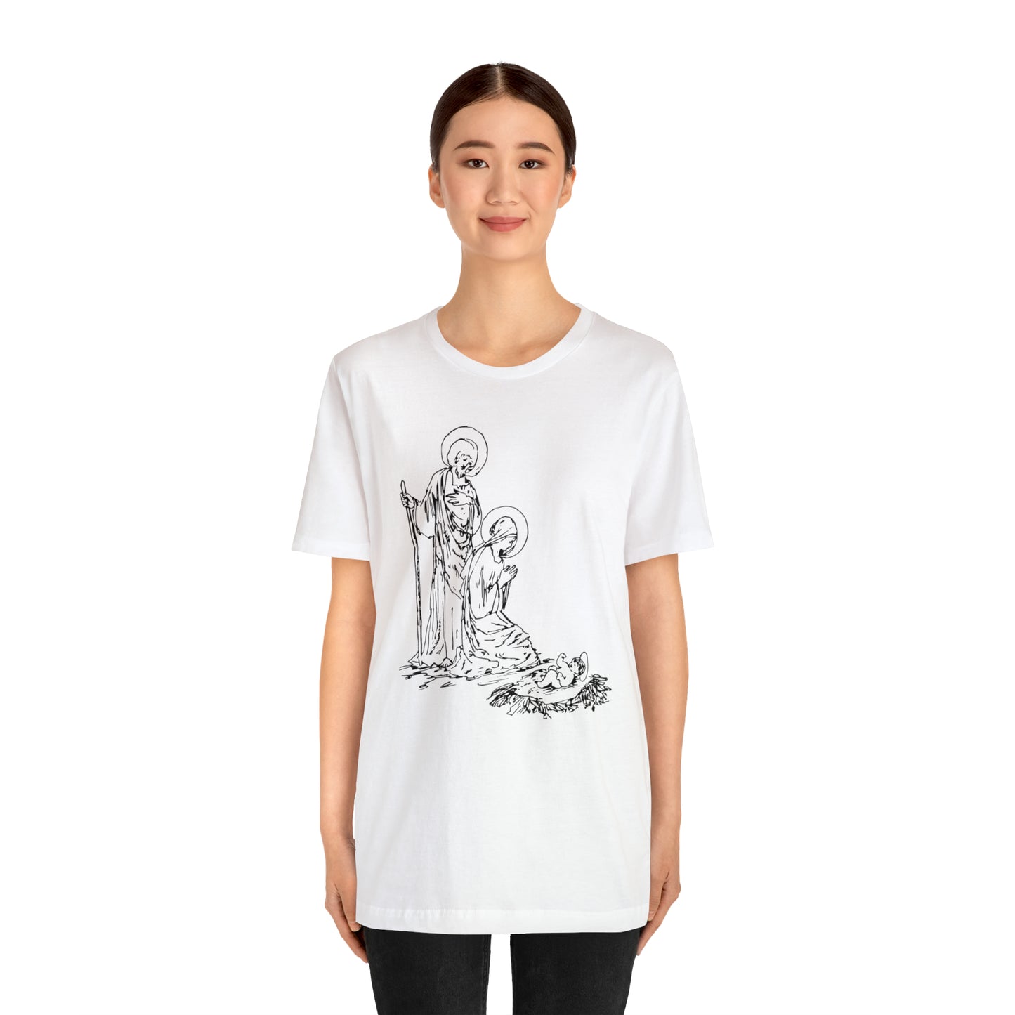 Baby Jesus, Mary, & Joseph Illustration Shirt