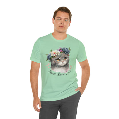 Peace Love Cats Flower Crown Shirt