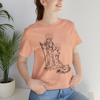 Baby Jesus, Mary, & Joseph Illustration Shirt