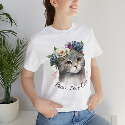 Peace Love Cats Flower Crown Shirt