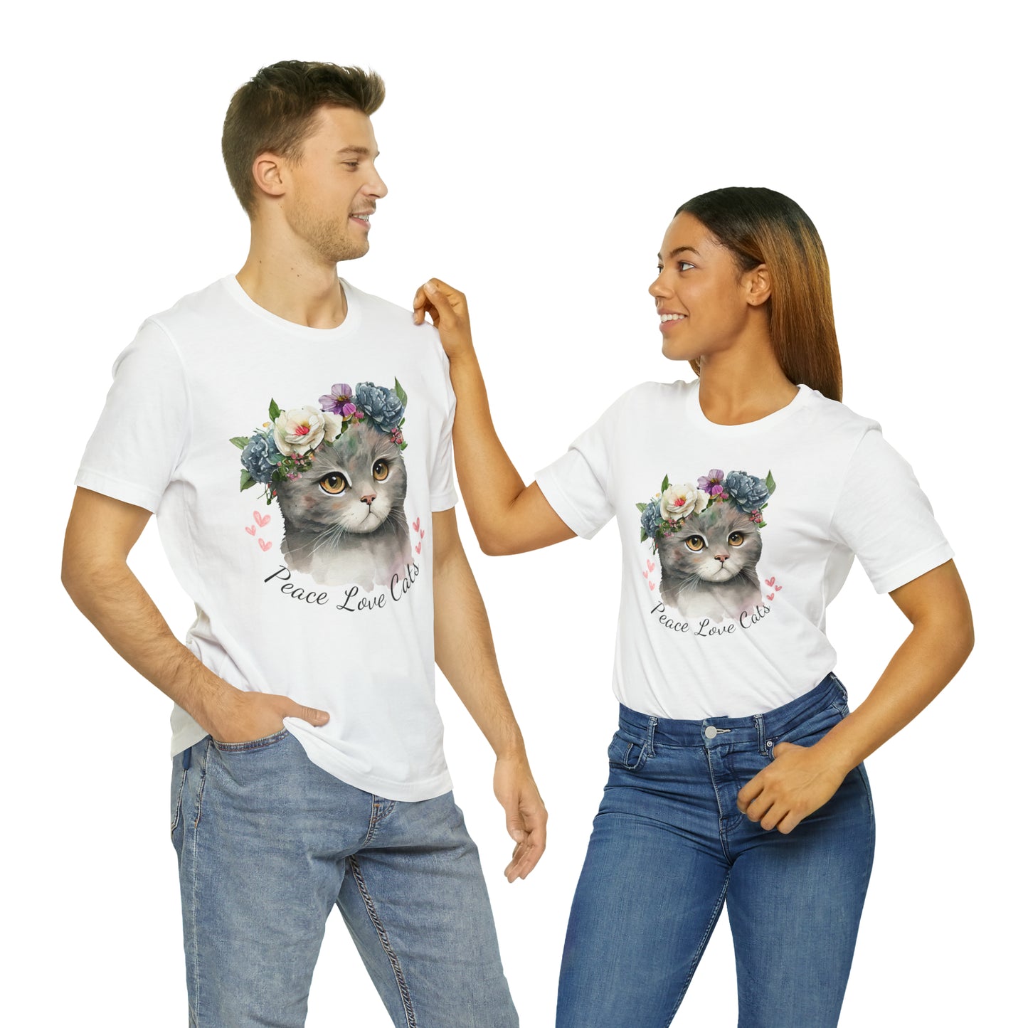 Peace Love Cats Flower Crown Shirt