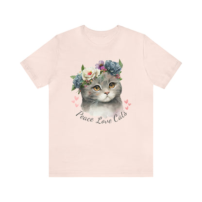 Peace Love Cats Flower Crown Shirt