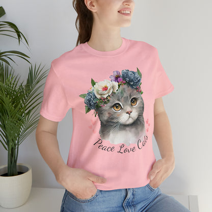 Peace Love Cats Flower Crown Shirt