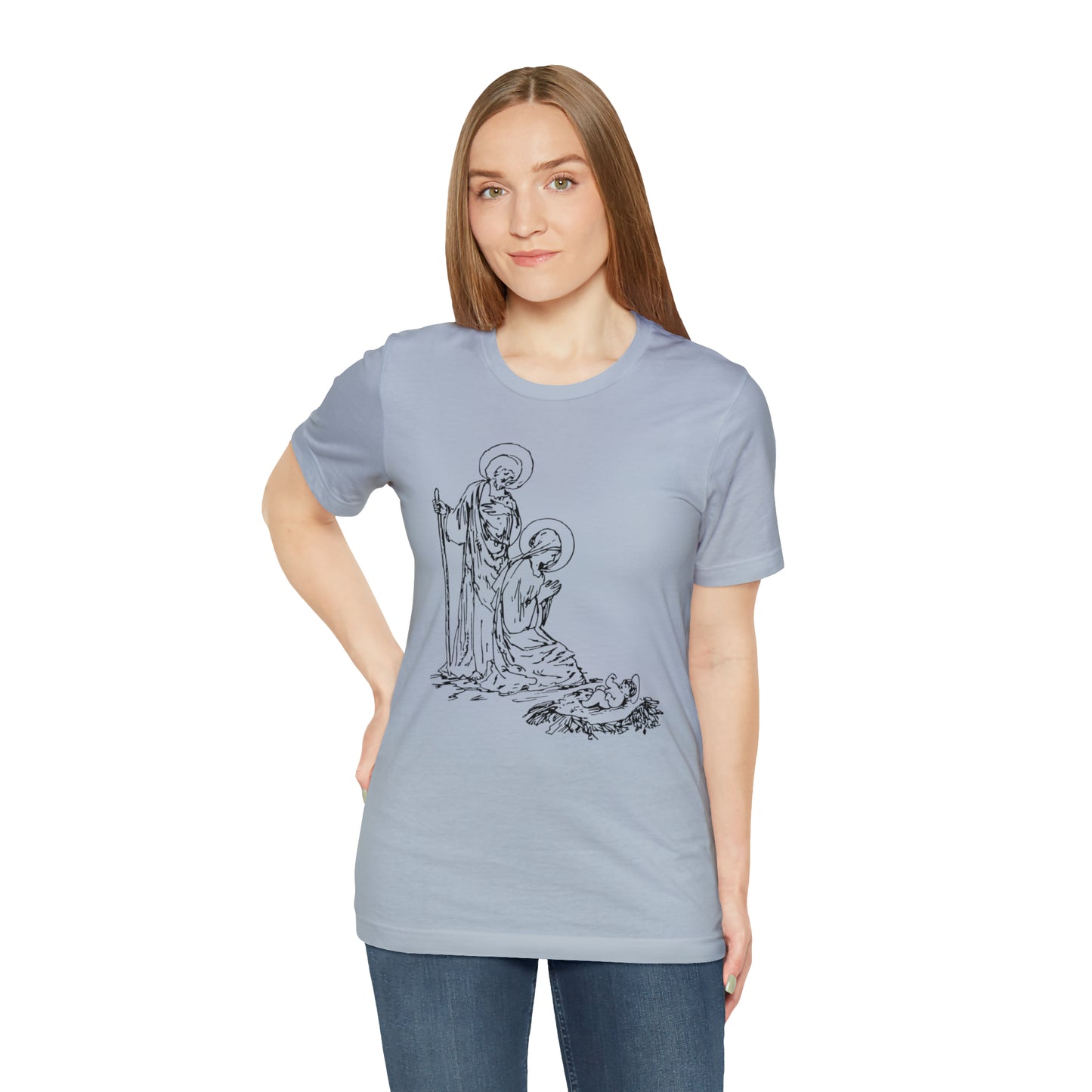 Baby Jesus, Mary, & Joseph Illustration Shirt