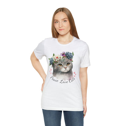 Peace Love Cats Flower Crown Shirt