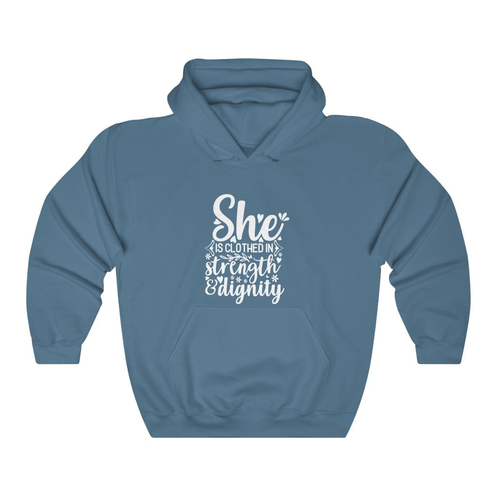 She Is Clothed In Strength and Dignity Women's Hoodie Heavy Sweatshirt