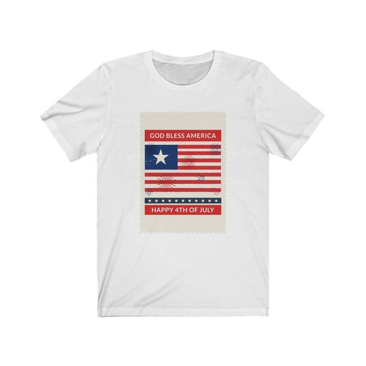4th of July Stamp Shirt T-Shirt Printify White L 