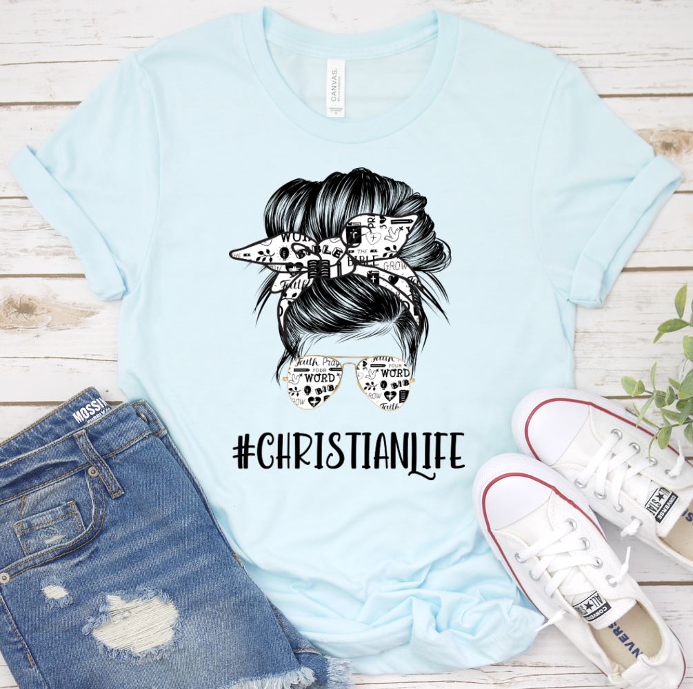 #ChristianLife Shirt T-shirt Lord is Light Ice Blue S 