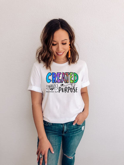 Created with a Purpose Shirt T-shirt Lord is Light 